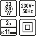 Karštų klijų pistoletas 11MM, 80W (73057) Karštų klijų pistoletas 11MM, 80W (73057)